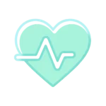 home 1 Minimalist heart icon with heartbeat line representing cardiovascular health.