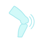 home 10 Flat illustration of a moving knee joint.