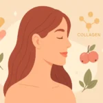 home 7 Illustration of a radiant woman with beauty supplements and collagen – Strong Hummingbird.